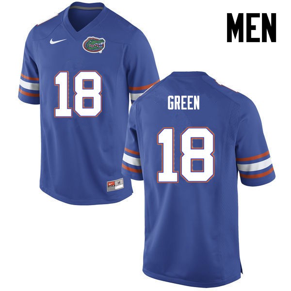 Florida Gators Men #18 Daquon Green College Football Blue